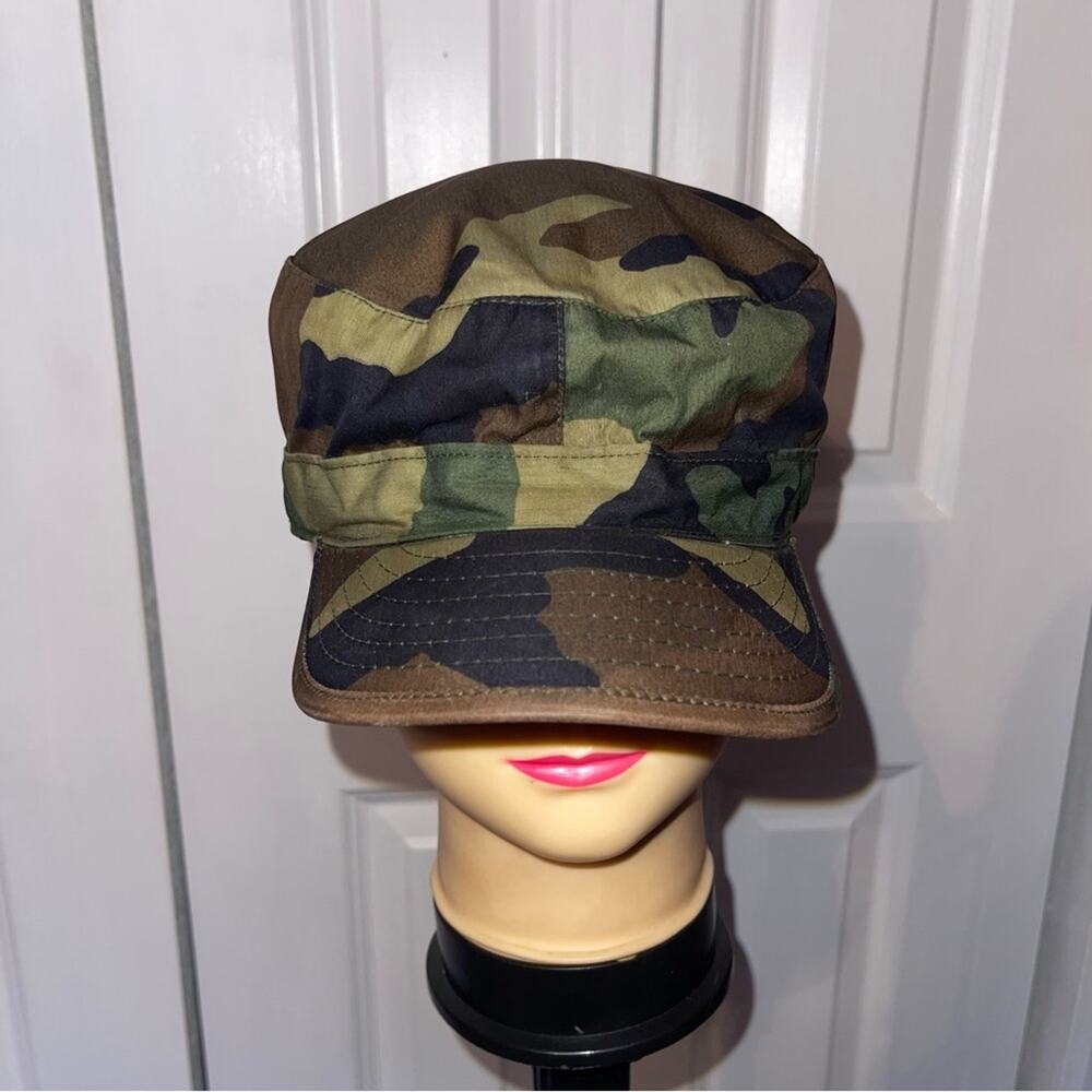 Vintage US Military Army Combat Uniform Ear Flap Hat Winter ACU Patrol Cap Camo